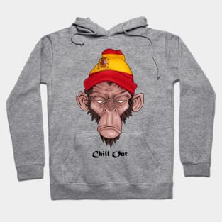 Chill Out ( Drawing For A Monkey With A Spanish Flag ) ( Español ) Hoodie